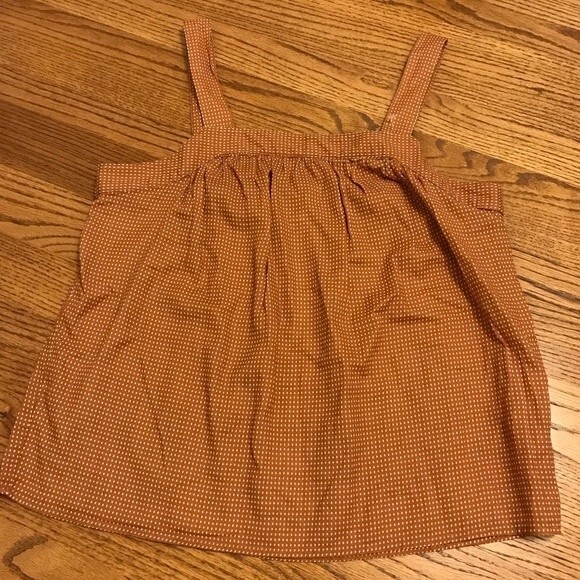 Ana Orange Polka Dot Square Neck Button Straps Top - Picture 3 of 11